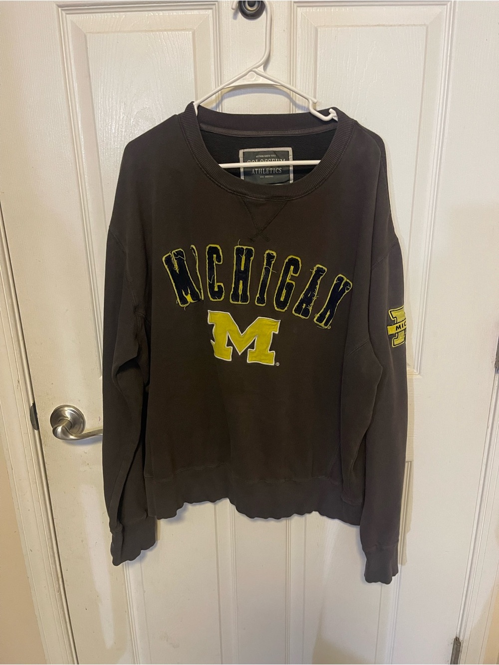 Michigan Crewneck Sweater - Black with Yellow Logo